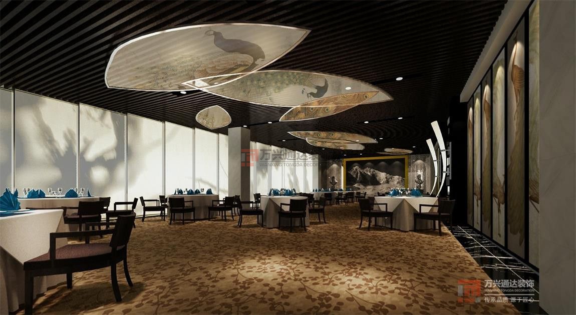 北京萬興通達辦公裝修項目-彩云彩圖主題餐廳裝修效果圖